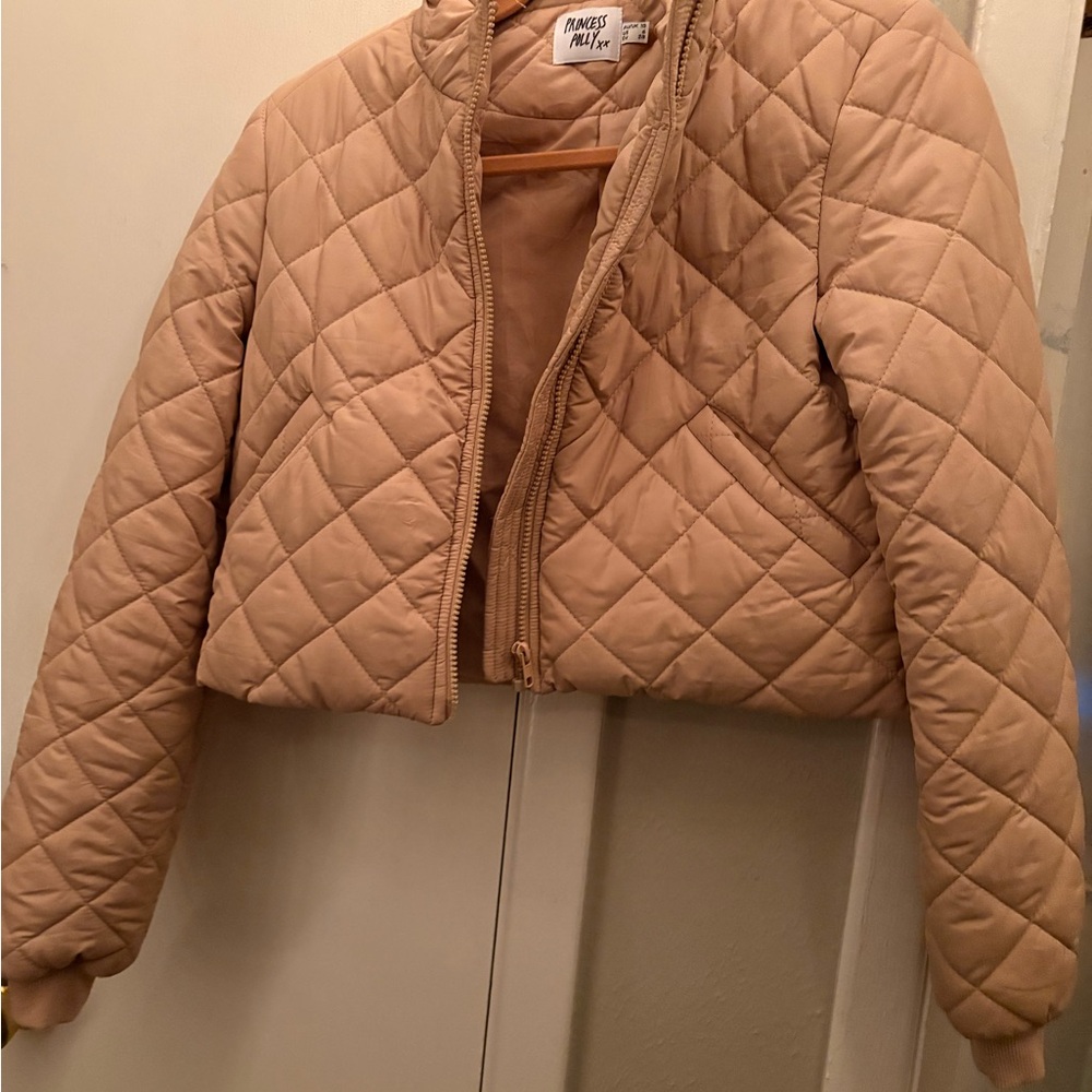 Princess Polly Camel Quilted Puffer Jacket
